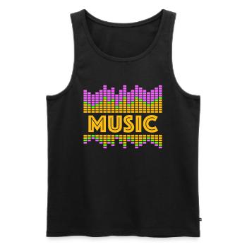 Music Equalizer LED Lights Rhythm Dance Stereo - Men's Premium Organic Tank Top - black - Front - AI Model Male 178 light (178cm)