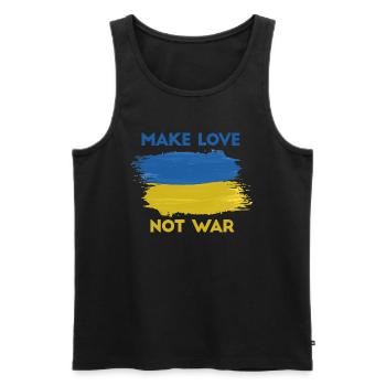 Faites de l’amour et non de la paix de guerre pour l’Ukraine - Débardeur bio Premium Homme - noir - Devant - Michal (187cm)