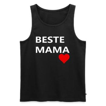 BESTE MAMA - Männer Premium Bio Tank Top - Schwarz - Vorne - Michal (187cm)