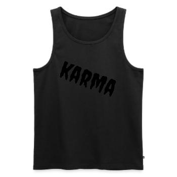 karma - Männer Premium Bio Tank Top - Schwarz - Vorne - Michal (187cm)