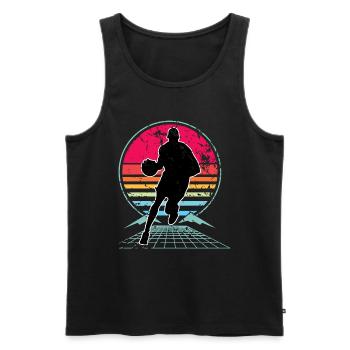 Basketball Basketballer - Männer Premium Bio Tank Top - Schwarz - Vorne - Michal (187cm)