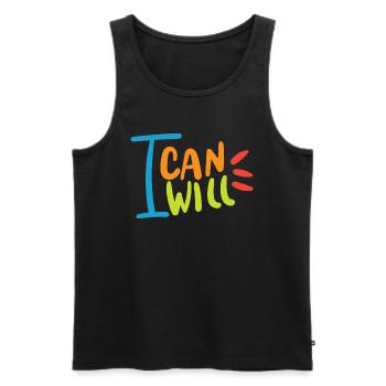 I will i can - Männer Premium Bio Tank Top - Schwarz - Vorne - Michal (187cm)