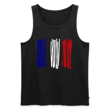 France Strip - Men's Premium Organic Tank Top - black - Front - AI Model Male 178 light (178cm)
