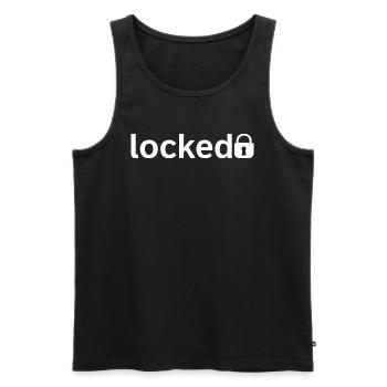 locked - Männer Premium Bio Tank Top - Schwarz - Vorne - Michal (187cm)