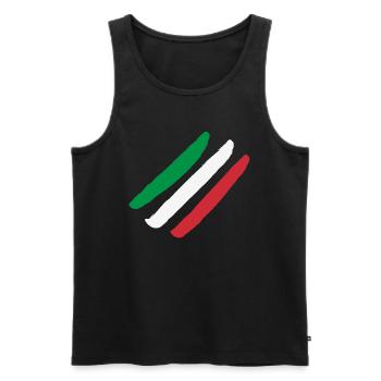 Italien Flagge - Steifen - Männer Premium Bio Tank Top - Schwarz - Vorne - AI Model Male 178 light (178cm)