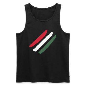 Ungarn Flagge - Männer Premium Bio Tank Top - Schwarz - Vorne - AI Model Male 178 light (178cm)