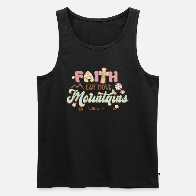 Glaube kann Berge versetzen - Männer Premium Bio Tank Top - Schwarz