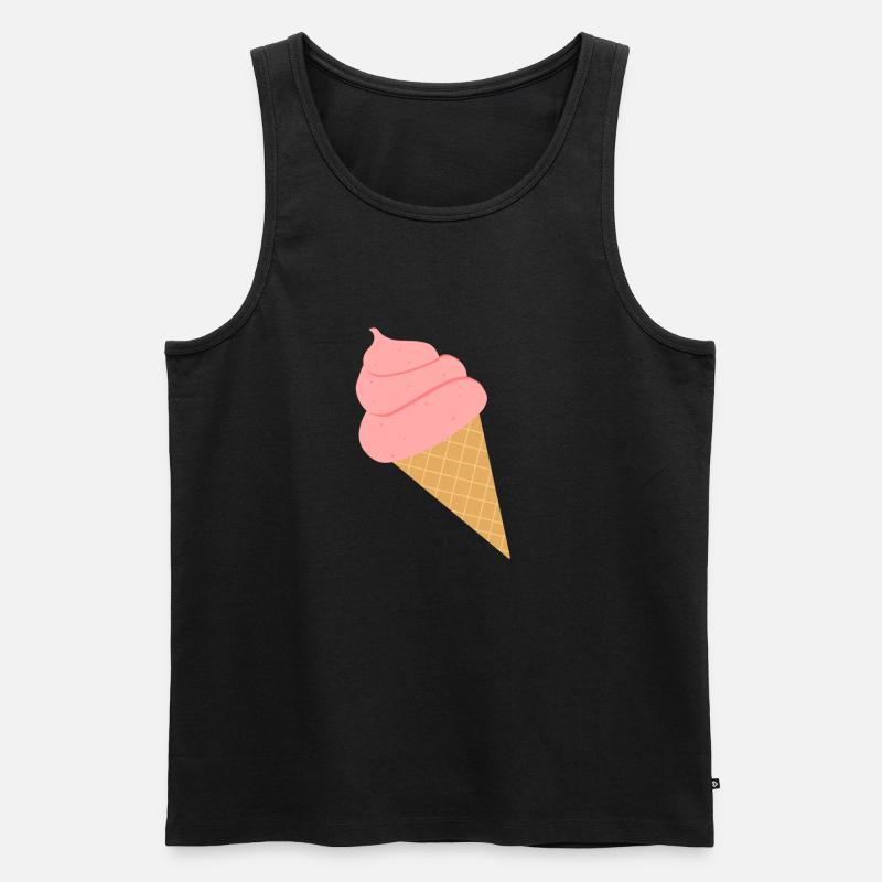 Eis Eiscreme Sommer Softeis Geschenk - Männer Premium Bio Tank Top - Schwarz