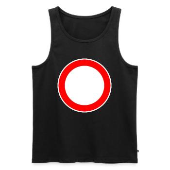 Round traffic sign sign template - Men's Premium Organic Tank Top - black - Front - AI Model Male 178 light (178cm)
