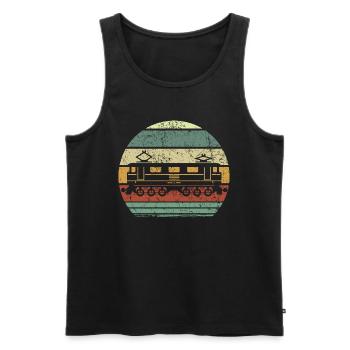 Retro railroad / tram - Men's Premium Organic Tank Top - black - Front - AI Model Male 178 light (178cm)