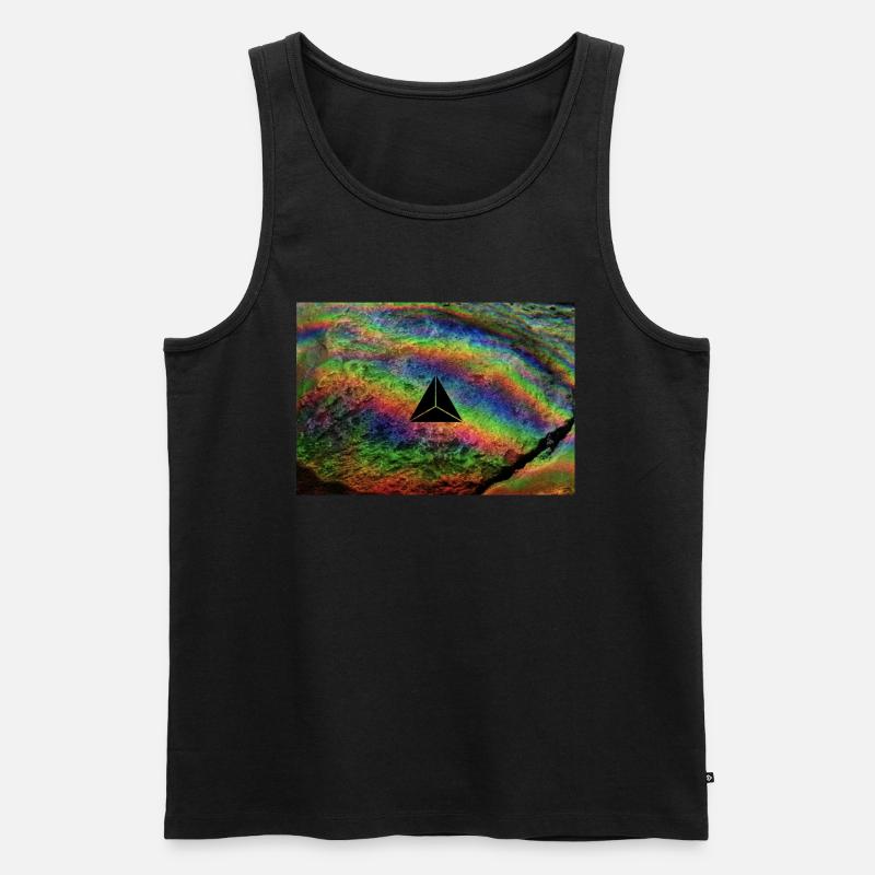 Tetraeder Rainbow Rock - Männer Premium Bio Tank Top - Schwarz
