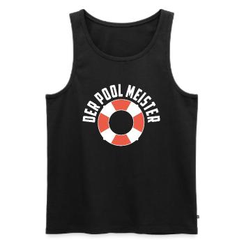 Der Pool Meister Freibad Hallenbad Schwimmbad - Männer Premium Bio Tank Top - Schwarz - Vorne - Michal (187cm)