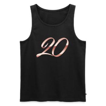 Roségold 20 - Männer Premium Bio Tank Top - Schwarz - Vorne - Michal (187cm)