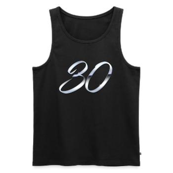 Silber 30 - Männer Premium Bio Tank Top - Schwarz - Vorne - Michal (187cm)