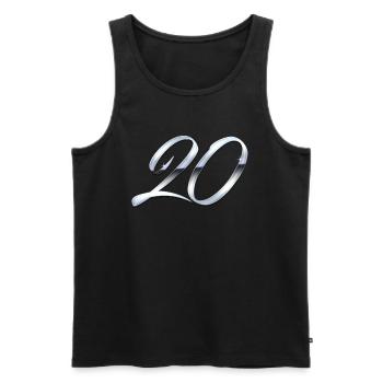 Silber 20 - Männer Premium Bio Tank Top - Schwarz - Vorne - Michal (187cm)