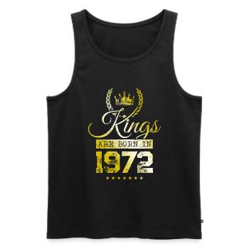 kings are born 1972 - Men's Premium Organic Tank Top - black - Front - Michal (187cm)