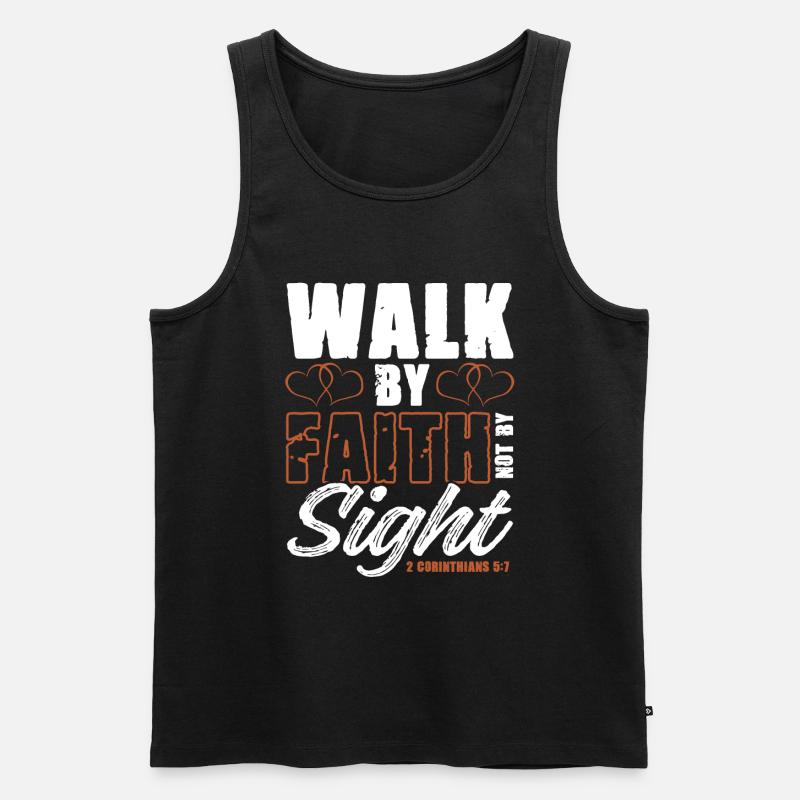 gehe mit glaube - Männer Premium Bio Tank Top - Schwarz