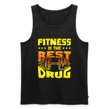fitness beste droge - Männer Premium Bio Tank Top - Schwarz - Vorne - AI Model Male 178 light (178cm)