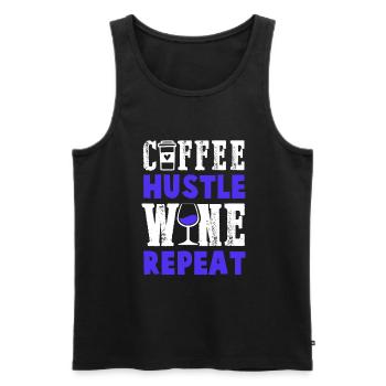 vin de café répéter - Débardeur bio Premium Homme - noir - Devant - Michal (187cm)