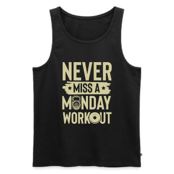 Monday workout - Men's Premium Organic Tank Top - black - Front - Michal (187cm)