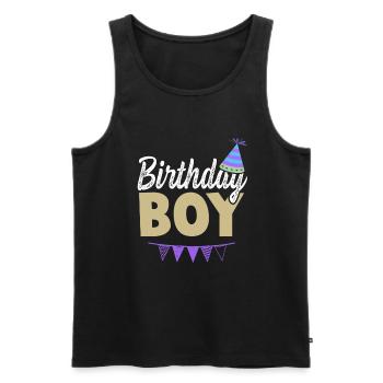 anniversaire de jeune garçon - Débardeur bio Premium Homme - noir - Devant - Michal (187cm)
