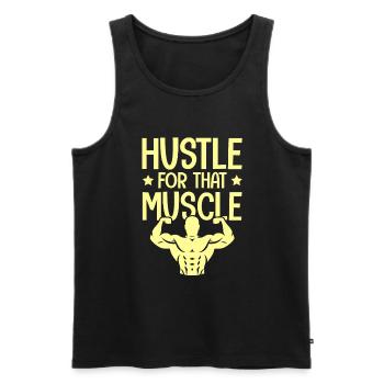 muscles bousculade - Débardeur bio Premium Homme - noir - Devant - Michal (187cm)