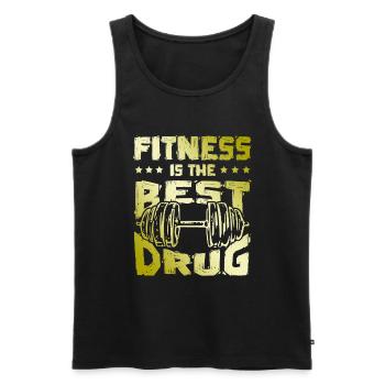 fitness beste droge - Männer Premium Bio Tank Top - Schwarz - Vorne - AI Model Male 178 light (178cm)