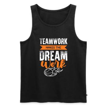 Travail d’équipe de basketball - Débardeur bio Premium Homme - noir - Devant - Michal (187cm)