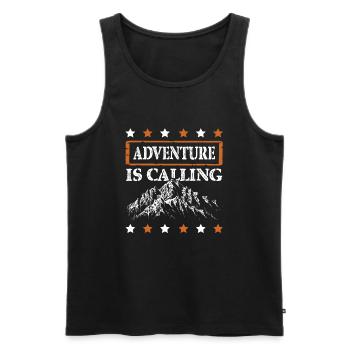 abenteuer ruft - Männer Premium Bio Tank Top - Schwarz - Vorne - Michal (187cm)