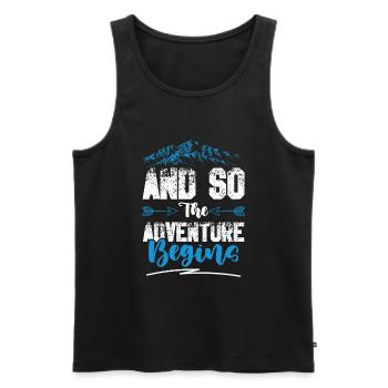 abenteuer beginnt klettern - Männer Premium Bio Tank Top - Schwarz - Vorne - Michal (187cm)