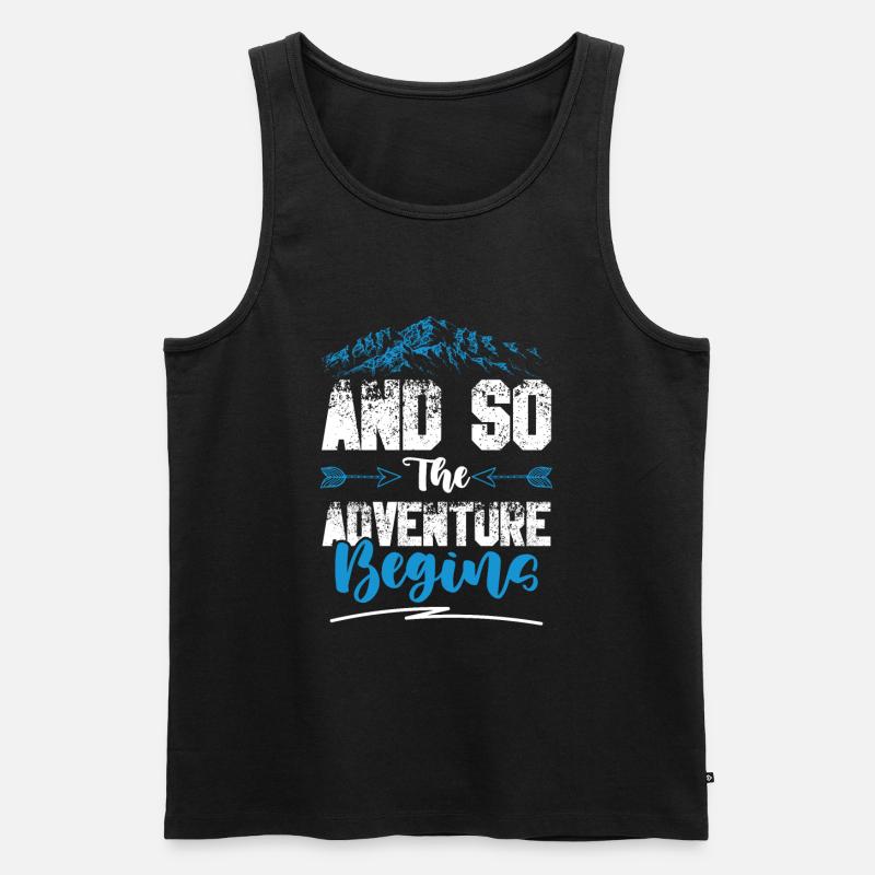 abenteuer beginnt klettern - Männer Premium Bio Tank Top - Schwarz