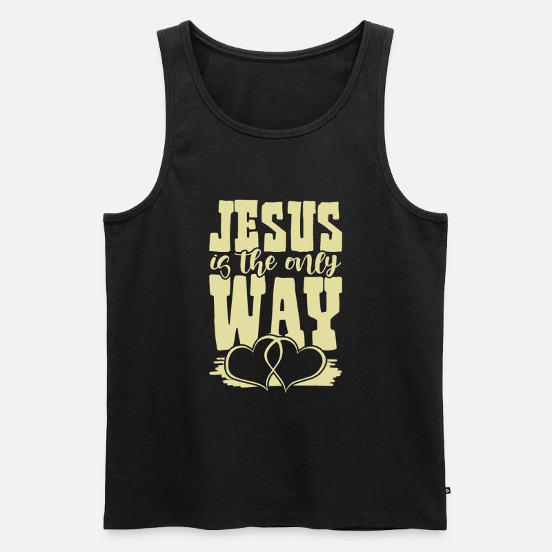 Jesus is the Way - Männer Premium Bio Tank Top - Schwarz