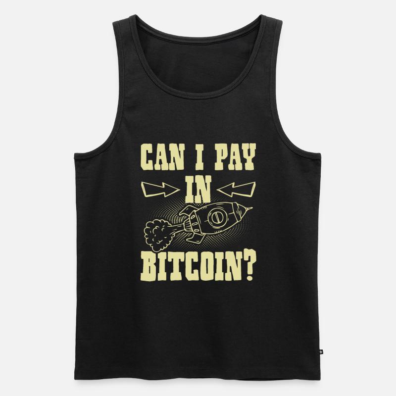 pay with bitcoin - Männer Premium Bio Tank Top - Schwarz