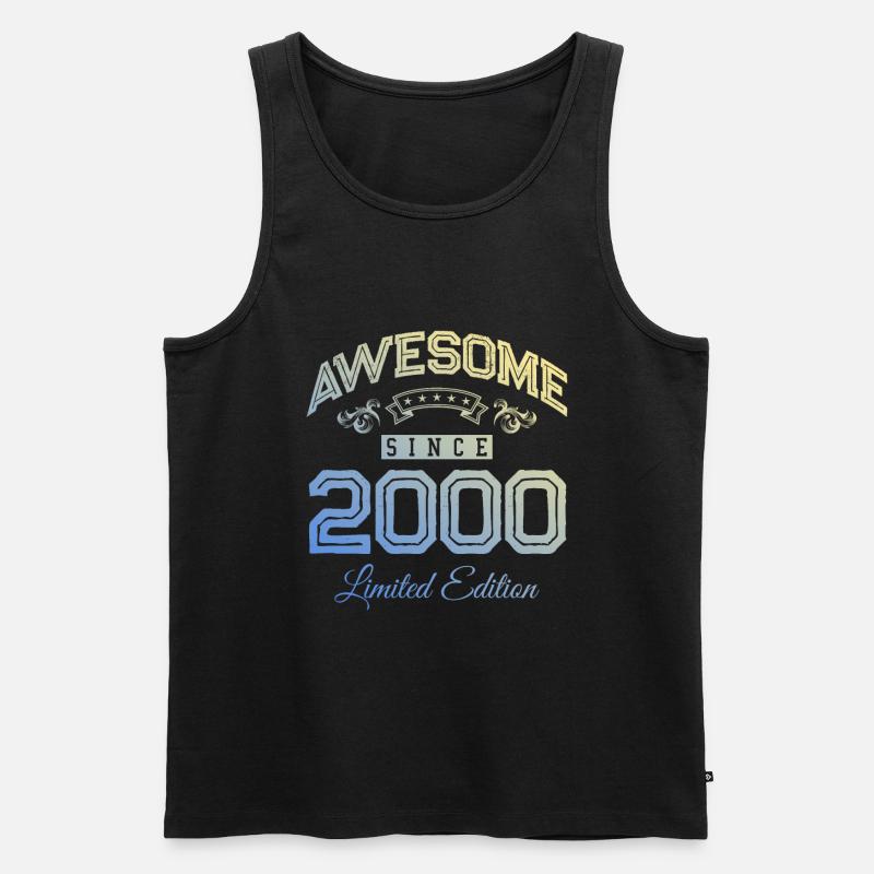 2000 awesome since - Männer Premium Bio Tank Top - Schwarz