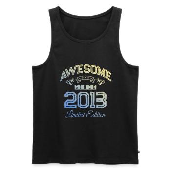 2013 awesome since - Men's Premium Organic Tank Top - black - Front - AI Model Male 178 light (178cm)