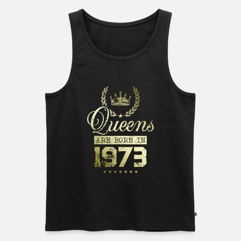 Queens born in 1973 - Männer Premium Bio Tank Top - Schwarz