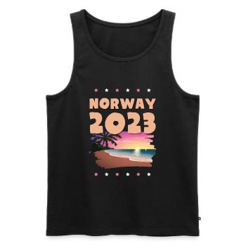Norway 2023 - Männer Premium Bio Tank Top - Schwarz - Vorne - Michal (187cm)