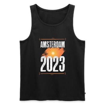 Amsterdam 2023 - Men's Premium Organic Tank Top - black - Front - Michal (187cm)