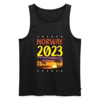 Norway 2023 - Männer Premium Bio Tank Top - Schwarz - Vorne - Michal (187cm)