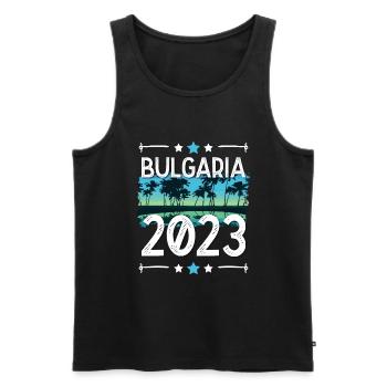 Bulgaria 2023 - Men's Premium Organic Tank Top - black - Front - Michal (187cm)