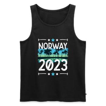 Norway 2023 - Männer Premium Bio Tank Top - Schwarz - Vorne - Michal (187cm)