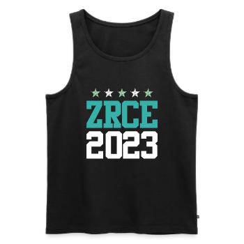 Zrce 2023 - Men's Premium Organic Tank Top - black - Front - AI Model Male 178 light (178cm)