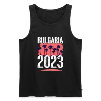 Bulgaria 2023 - Men's Premium Organic Tank Top - black - Front - Michal (187cm)