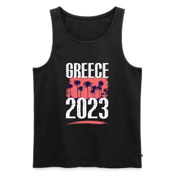 Greece 2023 - Men's Premium Organic Tank Top - black - Front - Michal (187cm)