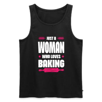 Woman loves baking - Men's Premium Organic Tank Top - black - Front - Michal (187cm)