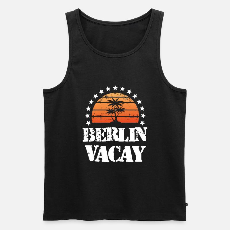 Berlin Urlaub - Männer Premium Bio Tank Top - Schwarz