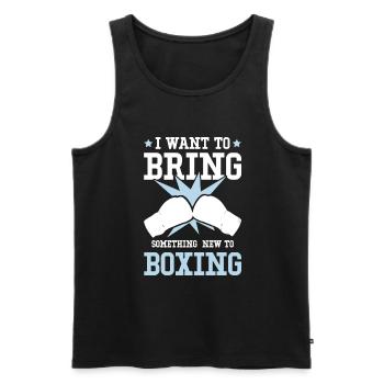 Boxing Boxes - Men's Premium Organic Tank Top - black - Front - Michal (187cm)