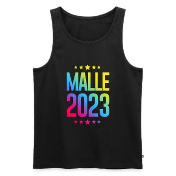 Malle 2023 - Men's Premium Organic Tank Top - black - Front - Michal (187cm)