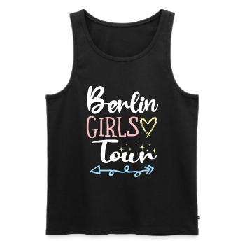 Berlin Girls Tour - Men's Premium Organic Tank Top - black - Front - AI Model Male 178 light (178cm)