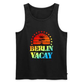 Vacances à Berlin - Débardeur bio Premium Homme - noir - Devant - Michal (187cm)